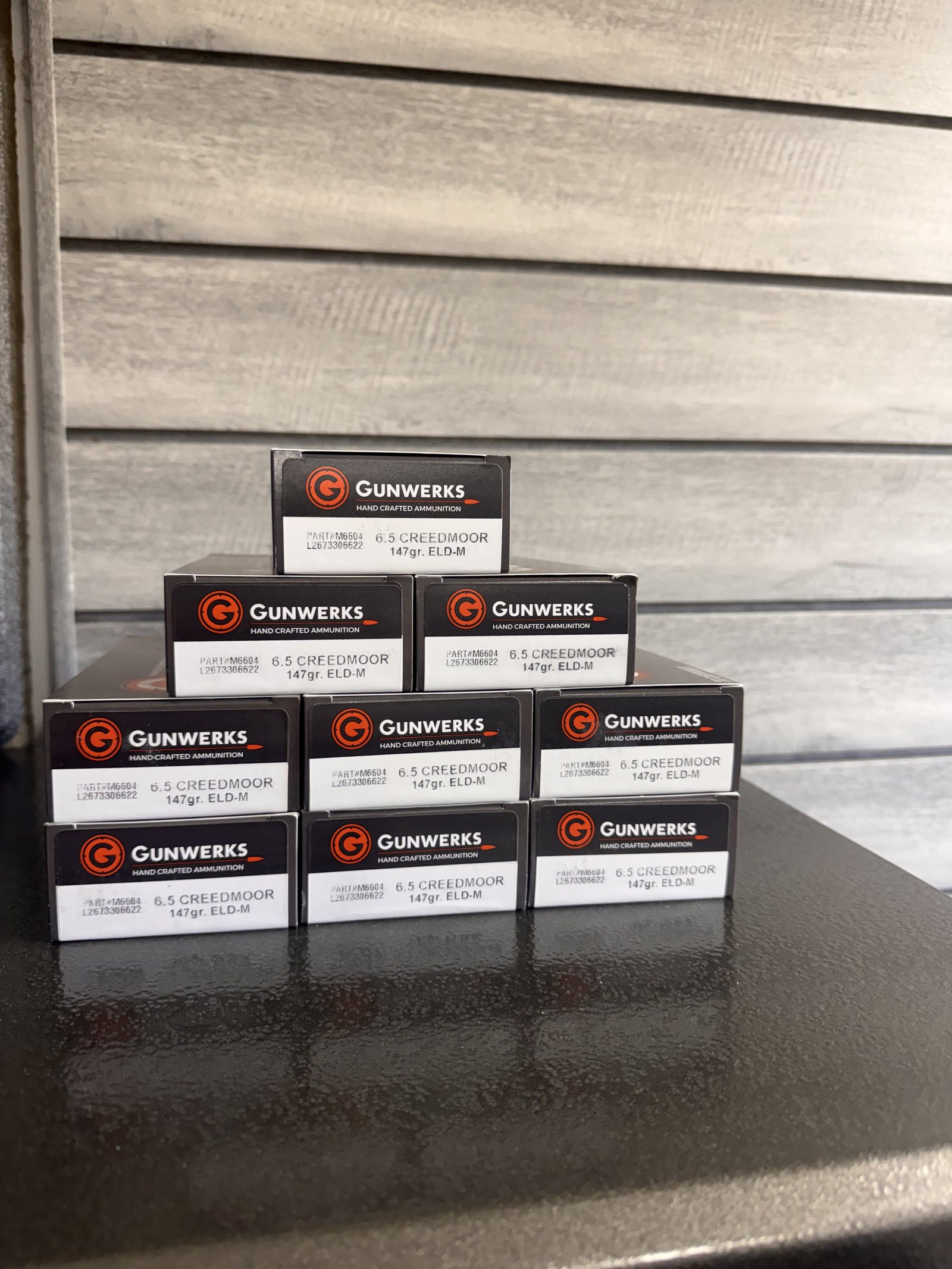 Gunwerks hand crafted ammunition, 6.5 Creedmoor 147gr ELD-M, boxed