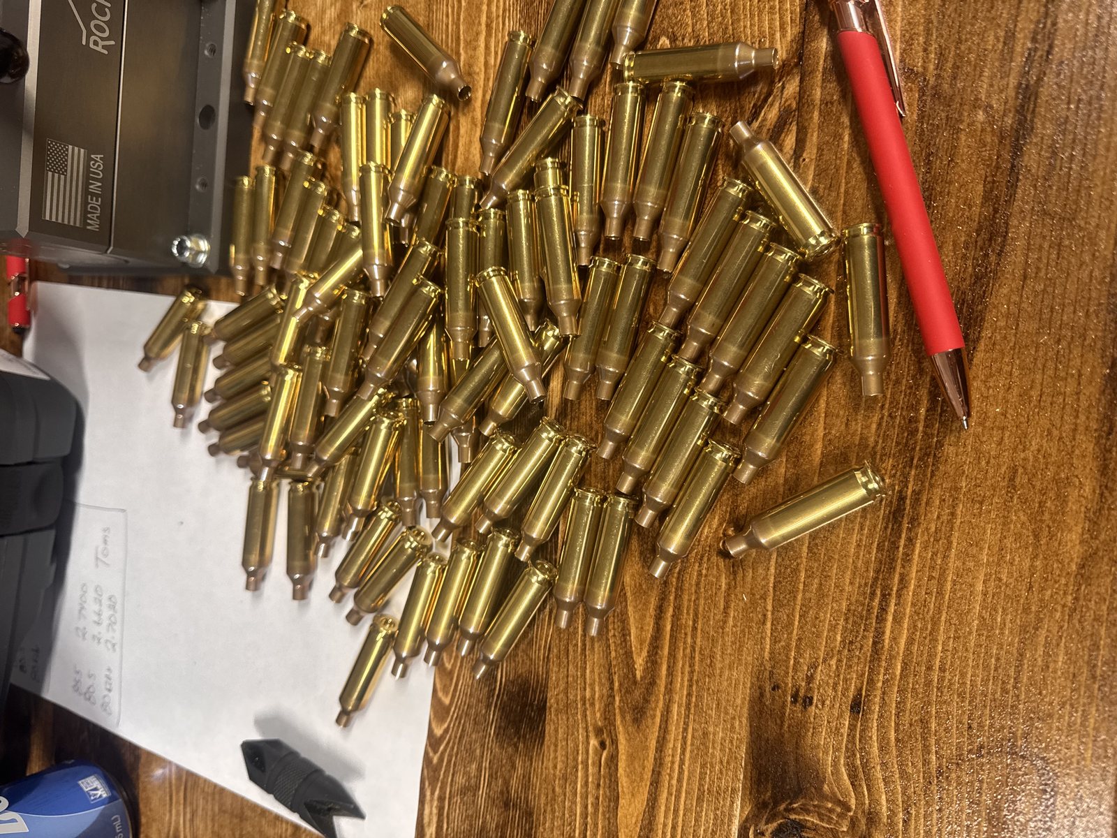 Brass cartridge cases ready for reloading