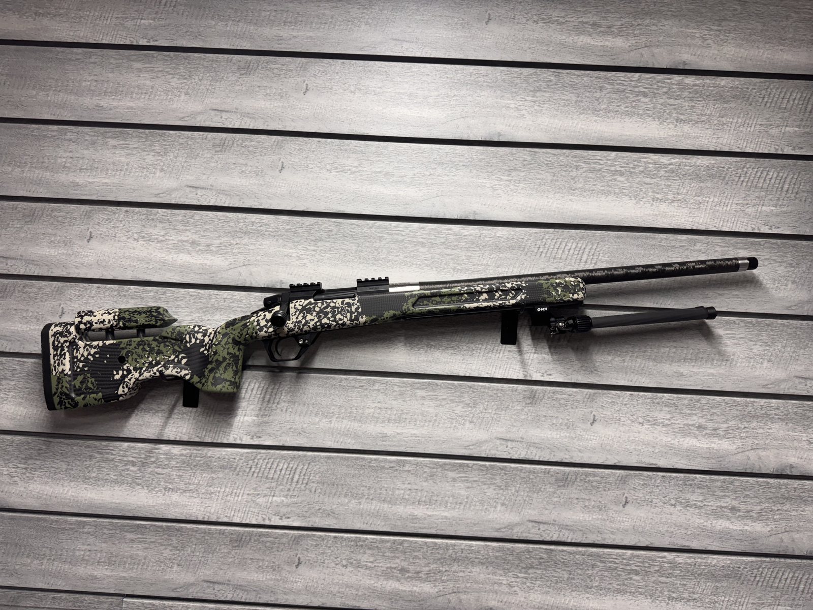 701 Build, MDT stock, green and black camo carbon fiber