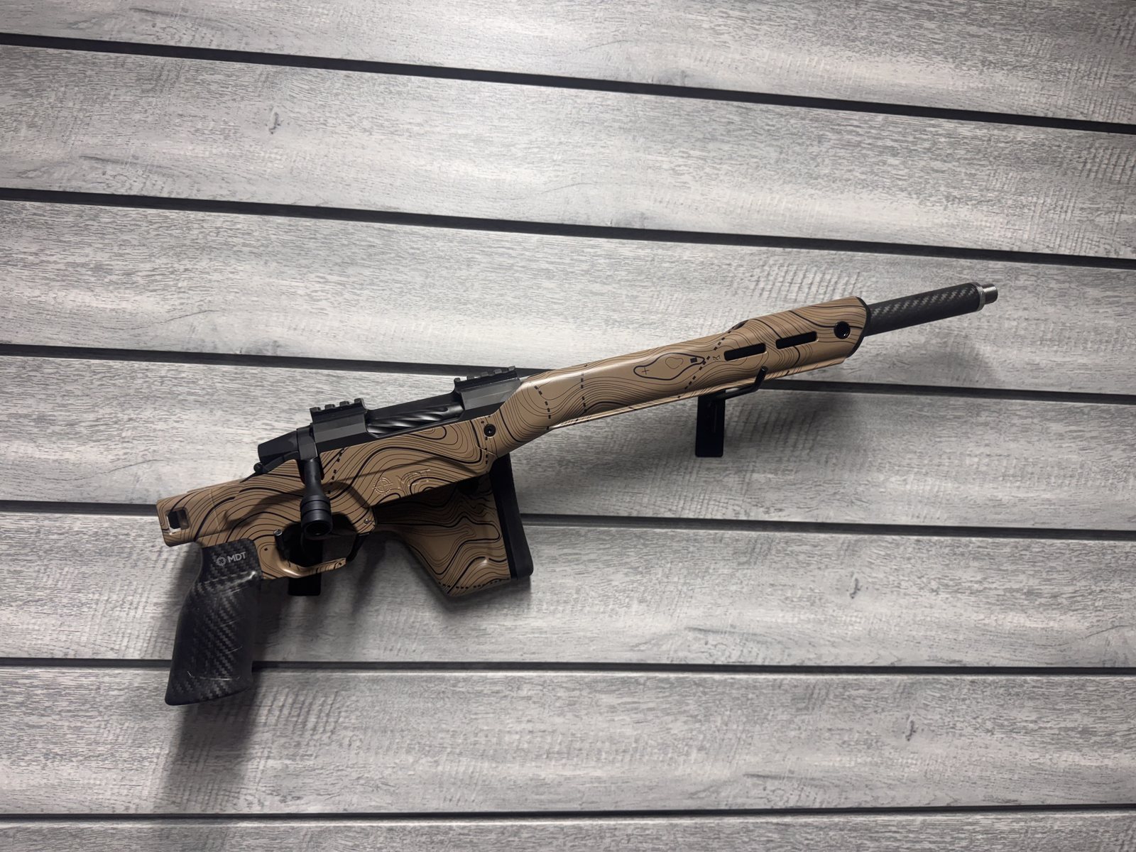 701 Build, Lone Peak Fuzion-Ti, 16 inch 22 Creedmoor, MDT HNT26 chassis, topo pattern