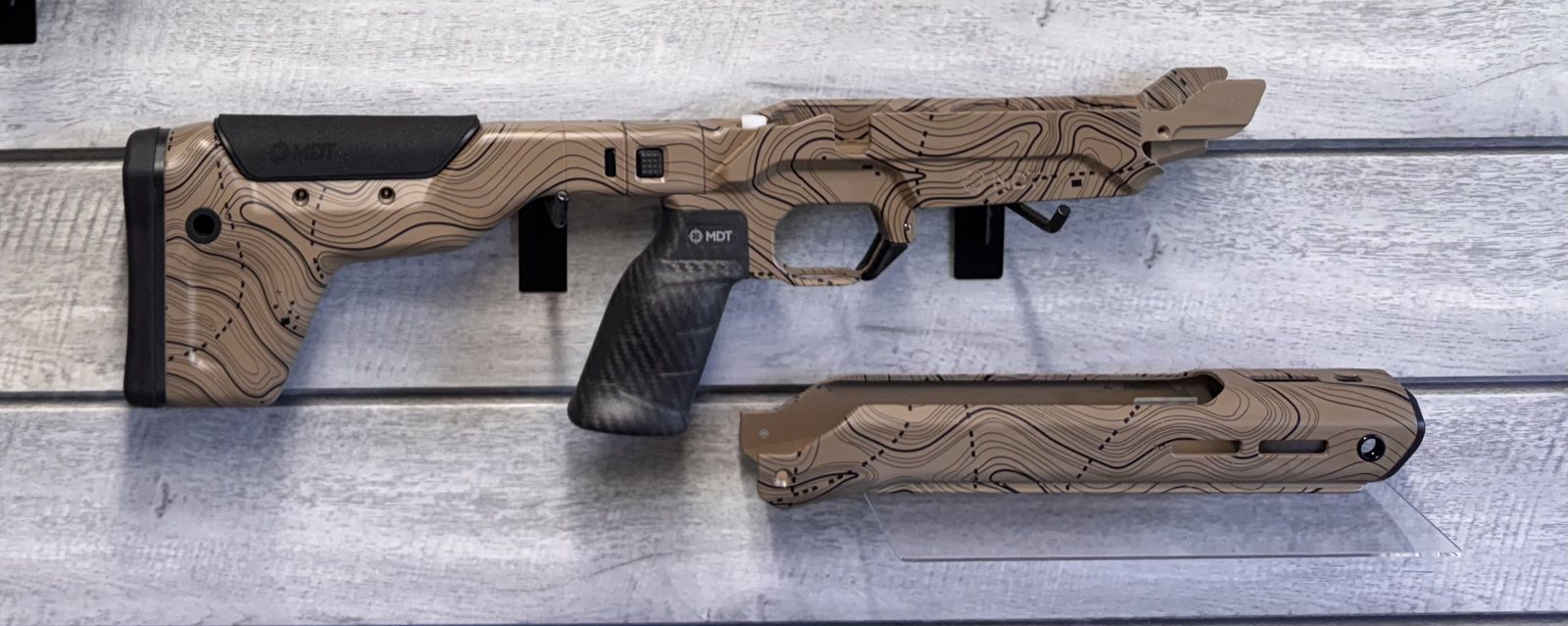MDT chassis with topo map pattern, FDE finish